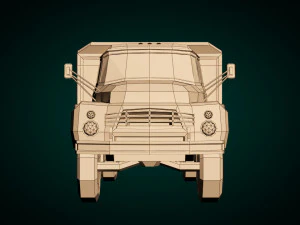 camion vintage low poly 02 Modello 3D