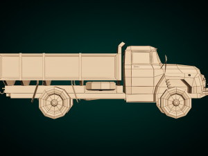 low poly vintage truck 02 3D 模型
