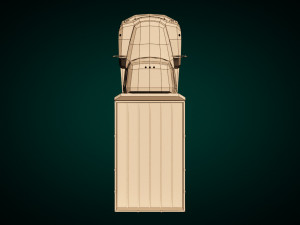 low poly vintage truck 02 3D 模型