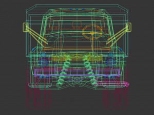 low poly vintage truck 02 3D 模型