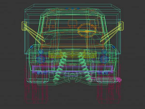 camion vintage low poly 02 Modello 3D