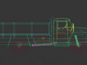 camion vintage low poly 02 Modello 3D