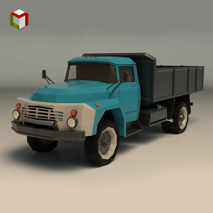 camion vintage low poly 02 Modello 3D .c4d .max .obj .3ds .fbx .stl .blend 