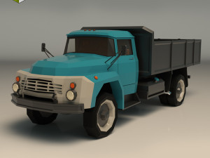 low poly vintage truck 02 3D 모델