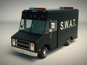 low poly swat van 01 3D-Modell