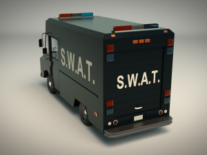 low poly swat van 01 3D-Modell