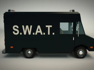 furgone swat low poly 01 Modello 3D
