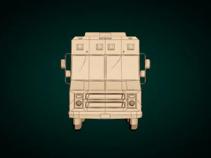 furgone swat low poly 01 Modello 3D