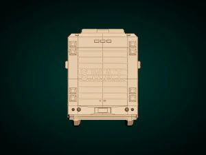 furgone swat low poly 01 Modello 3D