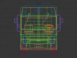 furgone swat low poly 01 Modello 3D