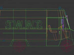 furgone swat low poly 01 Modello 3D