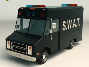 low poly swat van 01 3D-Modell