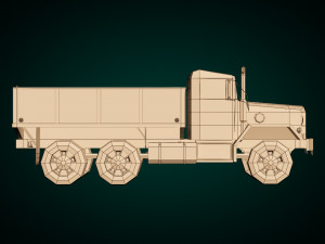 low poly vintage truck 01 Model 3D