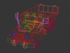 low poly vintage truck 01 Model 3D