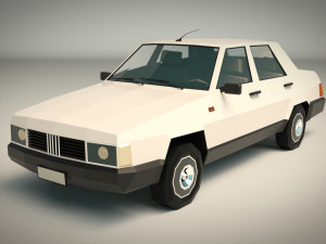 low poly sedan car 07 Model 3D