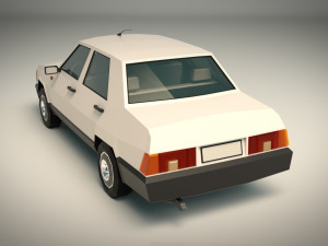 low poly sedan car 07 Model 3D