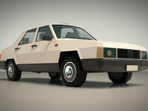 low poly sedan car 07 Model 3D