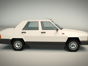 low poly sedan car 07 Model 3D