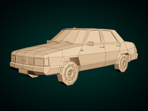 low poly sedan car 07 Model 3D