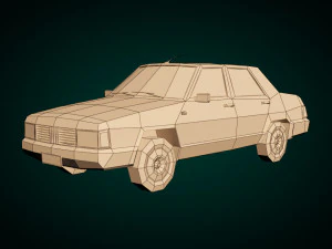 low poly sedan car 07 3D Model