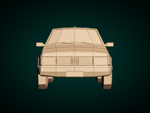 low poly sedan car 07 Model 3D