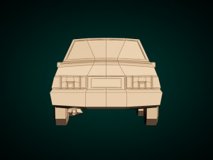 low poly sedan car 07 Model 3D