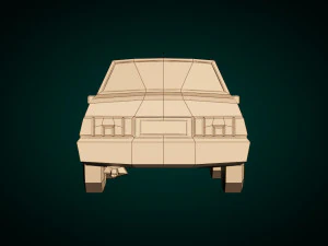 low poly sedan car 07 3D Model