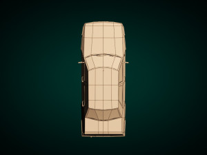 low poly sedan car 07 Model 3D