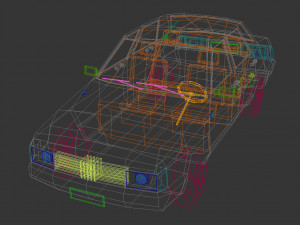 low poly sedan car 07 Model 3D