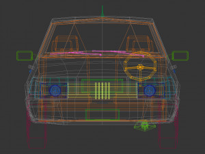 low poly sedan car 07 Model 3D