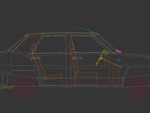 low poly sedan car 07 Model 3D