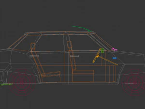 low poly sedan car 07 3D Model