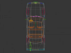 low poly sedan car 07 3D Model