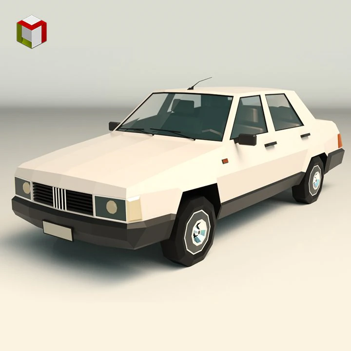 low poly sedan car 07 3D Model .c4d .max .obj .3ds .fbx .stl .blend 