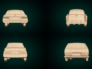 low poly sedan car pack 01 3D Model