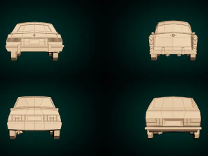 low poly sedan car pack 01 3D Model