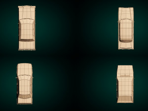 low poly sedan car pack 01 3D Model