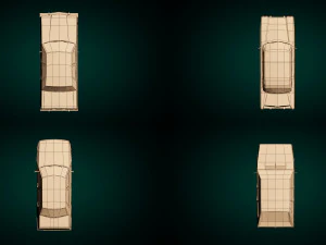 low poly sedan car pack 01 3D Model
