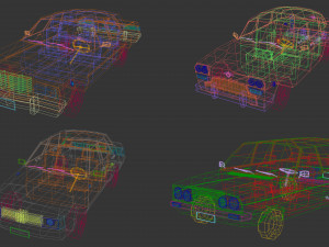 low poly sedan car pack 01 3D Model