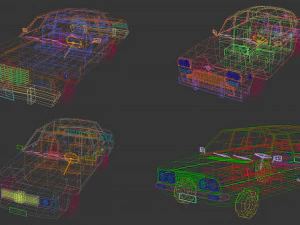 low poly sedan car pack 01 3D Model