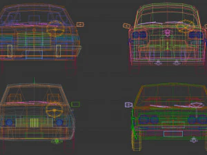 low poly sedan car pack 01 3D Model
