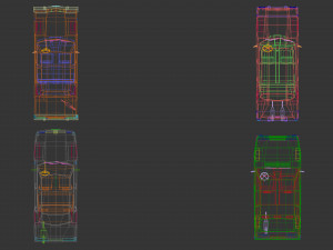 low poly sedan car pack 01 3D Model