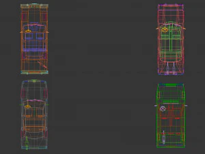 low poly sedan car pack 01 3D Model