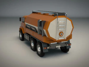 low poly vintage truck 03 3D Model