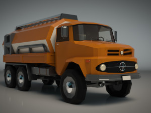 low poly vintage truck 03 3D Model