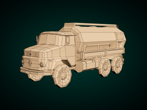 low poly vintage truck 03 3D Model