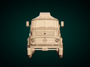 low poly vintage truck 03 3D Model