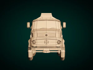 low poly vintage truck 03 3D Model
