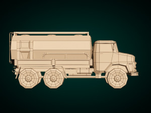 low poly vintage truck 03 3D Model