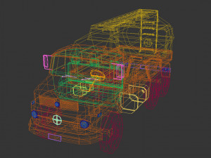 low poly vintage truck 03 3D Model